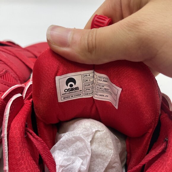 OSIRIS 1141-2857 D3 2001 Men's 4 (5.5 wom) Red/Rizing/Sun Synthetic Skate Shoe - Picture 8 of 12